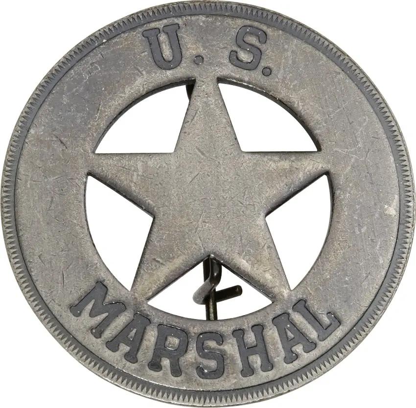Badges Of The Old West US Marshal Badge Replica Museum Quality 2 Inch Brass And Silver Plate Boxed Collectors by Badges Of The Old West