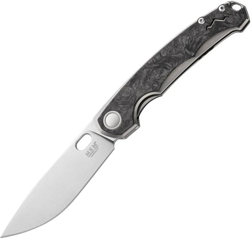 MKM Maniago Eclipse Framelock Dark Matter MagnaCut CPM Blade with Gray Titanium and Carbon Fiber Onlay for EDC by MKM-Maniago Knife Makers