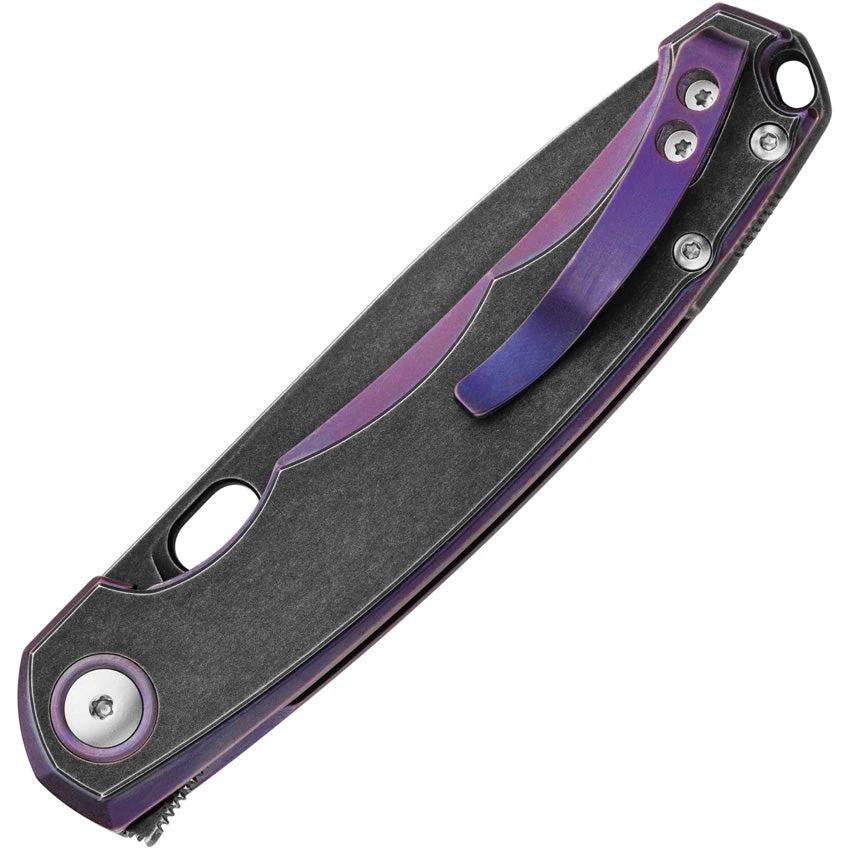 MKM Eclipse Framelock Knife MagnaCut Purple Titanium Handle EDC Enthusiasts Elite by MKM-Maniago Knife Makers
