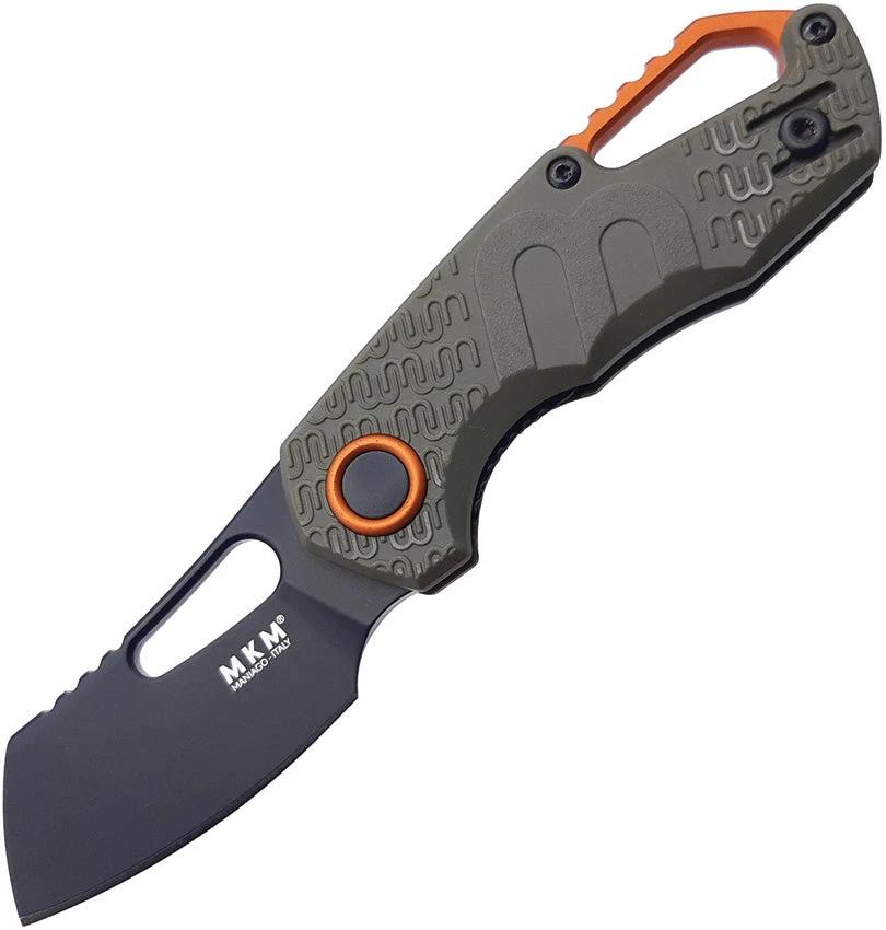 MKM Isonzo Linerlock Folding Knife By Maniago Knife Makers For EDC Enthusiasts N690 Blade OD Green FRN Handle Thumb Pull by MKM-Maniago Knife Makers