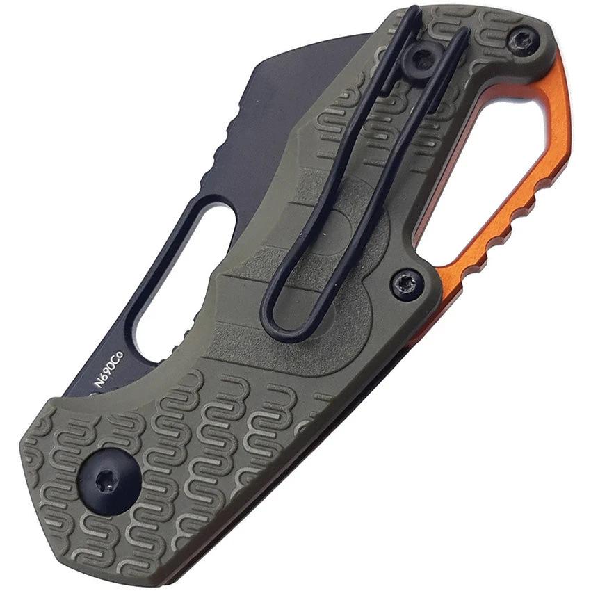 MKM Isonzo Linerlock Folding Knife By Maniago Knife Makers For EDC Enthusiasts N690 Blade OD Green FRN Handle Thumb Pull by MKM-Maniago Knife Makers
