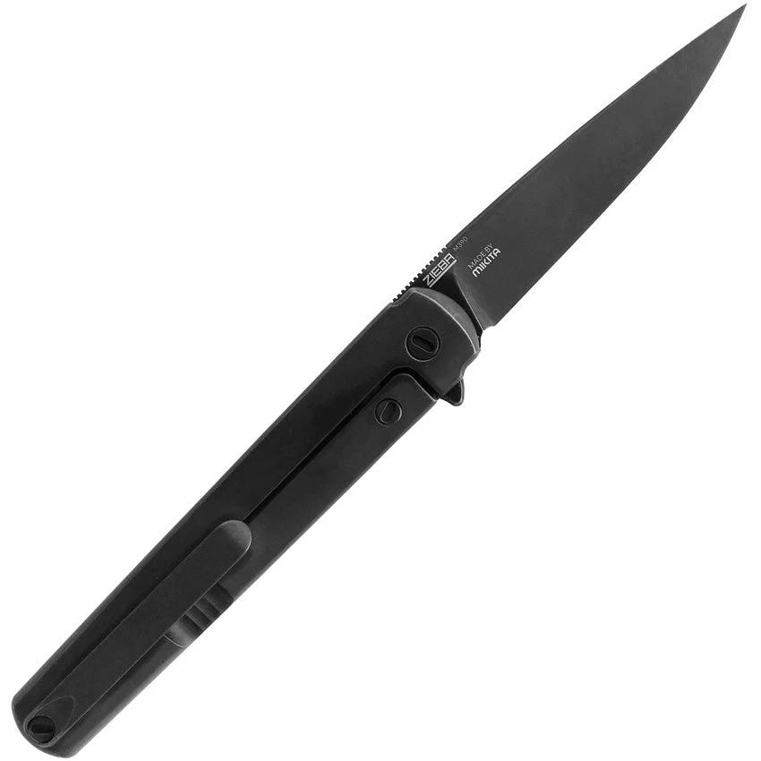 MKM Maniago Flame Framelock Drop Point Knife Dark Stonewash M390 Titanium Handle EDC by MKM-Maniago Knife Makers