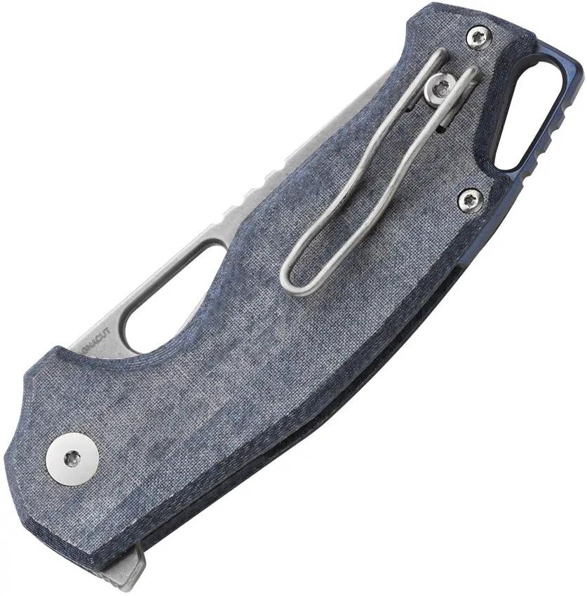 MKM Vincent Linerlock Knife - CPM MagnaCut Blade, Denim Canvas Micarta Handle For Everyday Carry by MKM-Maniago Knife Makers
