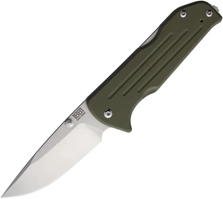 Main Street Bourbon Lockback OD DP - S45VN Drop Point Knife With Olive Drab G10 Handle And Case by Main Street