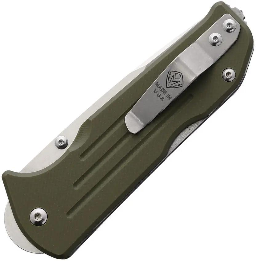 Main Street Bourbon Lockback OD DP - S45VN Drop Point Knife With Olive Drab G10 Handle And Case by Main Street