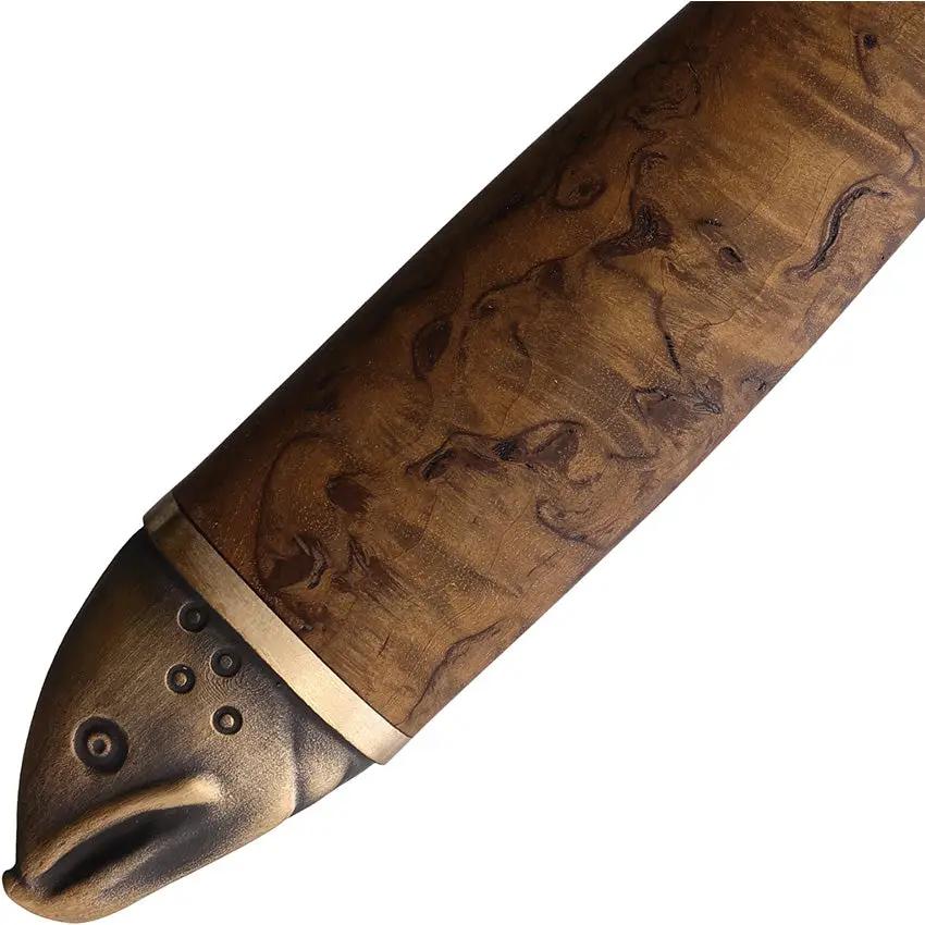 Marttiini Salmon Fixed Blade Knife With Waxed Birch Handle And Satin 4034 Stainless Blade For Outdoor Anglers by Marttiini