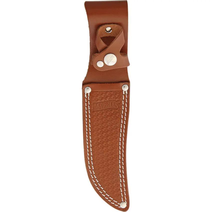 Marbles Fixed Blade Skinner EM2098016-100 - Satin Finish Stainless Blade With Stacked Leather Handle by Marbles