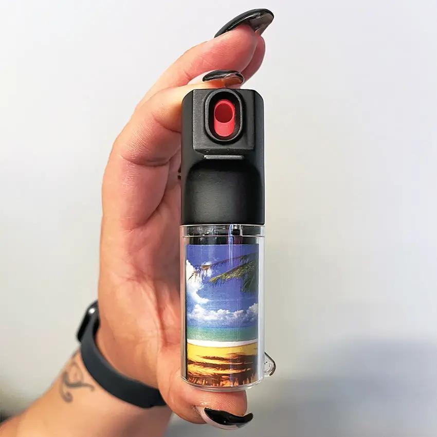 Mace Chameleon Pepper Spray Flag 00777 - 10 Foot Stream, UV Dye, Custom Skins Included by Mace