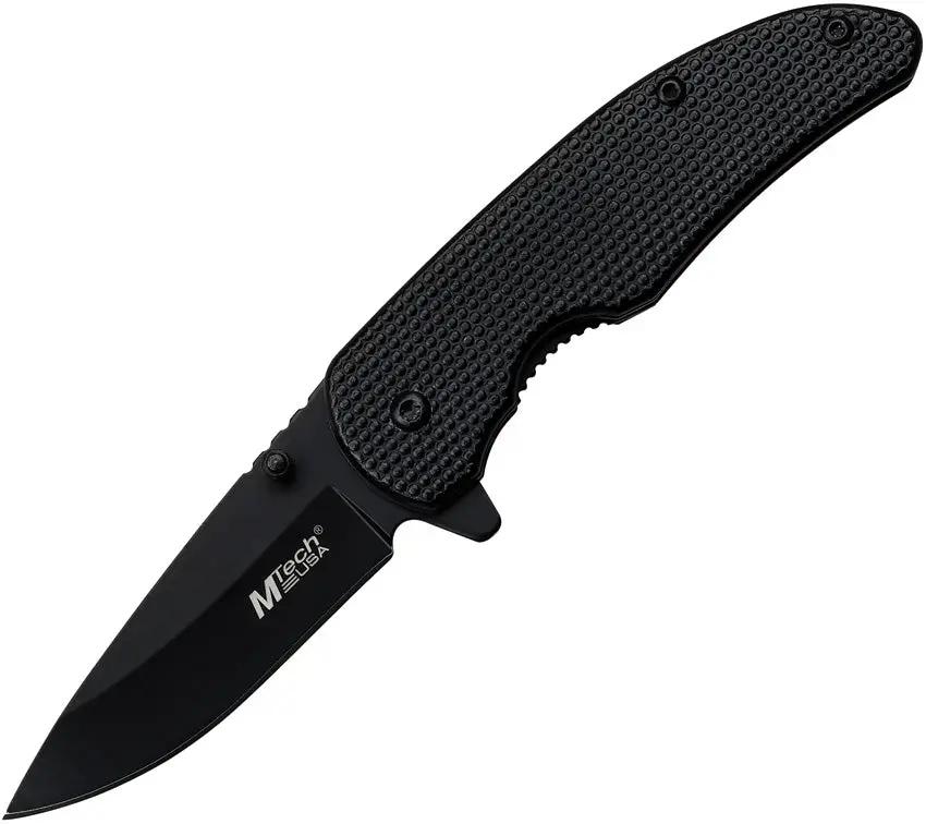 Premium MTech Linerlock Assisted Opening Knife MT A1198BK Black Aluminum Handle for EDC Enthusiasts by MTech