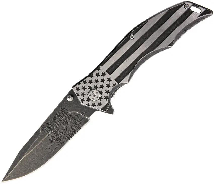 MTech Xtreme Snake Linerlock MX A849AS - Assisted Opening 5in Closed, 3.75in Stonewash Blade, American Flag Handle by MTech Xtreme