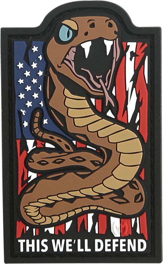Maxpedition This We'll Defend Patch Color DFNDC - Full Color PVC Rubber Construction With Sew On Back