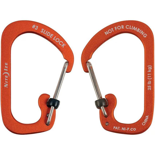 Nite Ize Locking Carabiner SlideLock No3 Orange Compact Aluminum 2.25 Inch EDC Clip For Hikers by Nite Ize