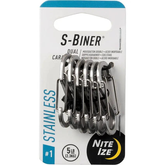 Nite Ize S-Biner No 1 6 Pack Compact Stainless Steel Dual-Chamber Key Holder For Everyday Carry by Nite Ize