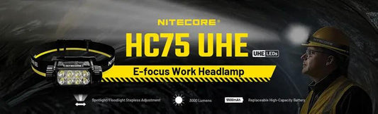Nitecore HC75 UHE Headlamp - Rechargeable 3000 Lumen Turbo For Outdoor Adventurers by Nitecore
