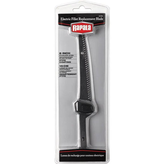 Rapala Electric Fillet Replace Blade CEFB6 - 6 Inch Teflon Coated Serrated Stainless Blade With Safety Grip by Rapala