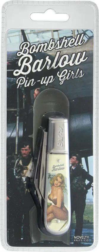 Bombshell Cutlery Barlow - Pinup Art Acrylic Handle With Stainless Clip And Pen Blades by Novelty Cutlery
