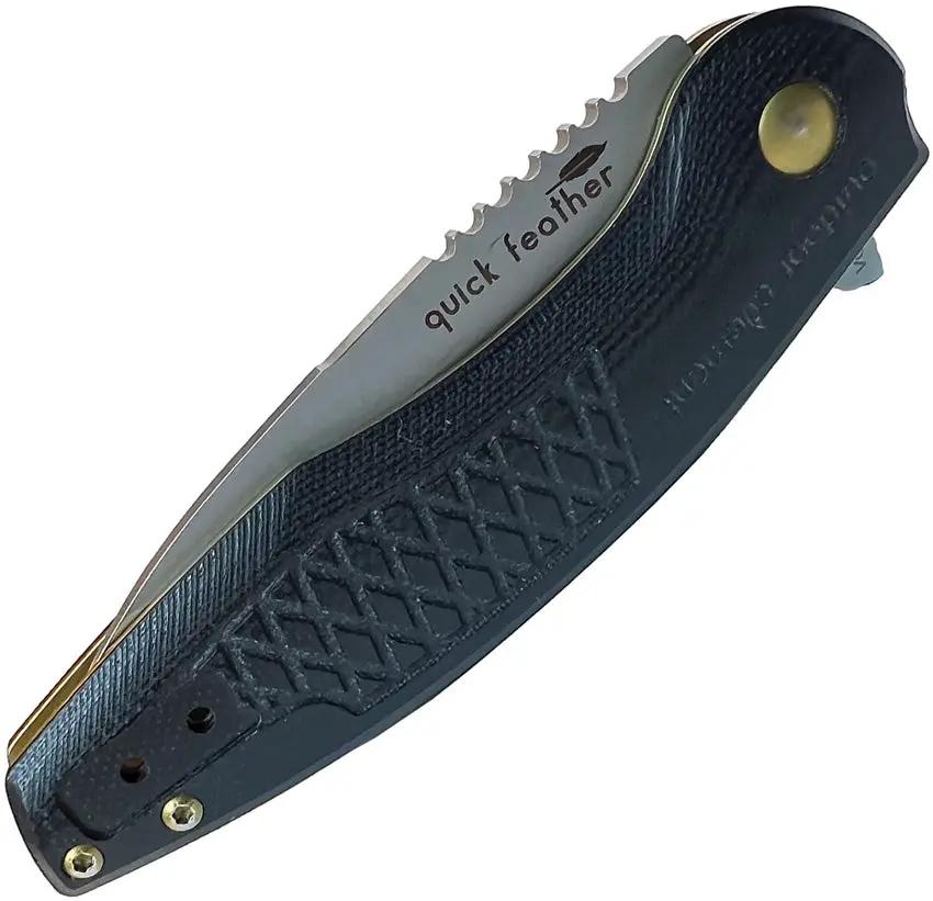 Outdoor Element Quick Feather Linerlock QFK - VG-10 Stainless Blade With Partially Serrated Edge And Ferro Rod Spine by Outdoor Element