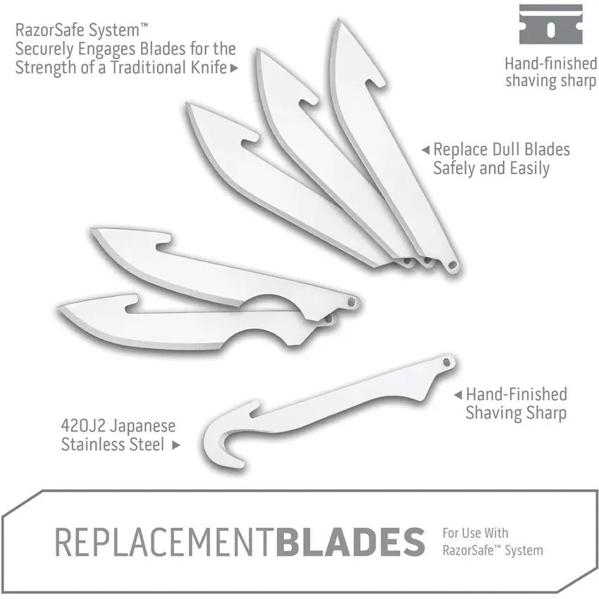 Outdoor Edge Combo Blade 6 Pack For 3 Inch Knives Hunters 420J2 Stainless Drop Point Caping Gut Hook With Storage Box by Outdoor Edge