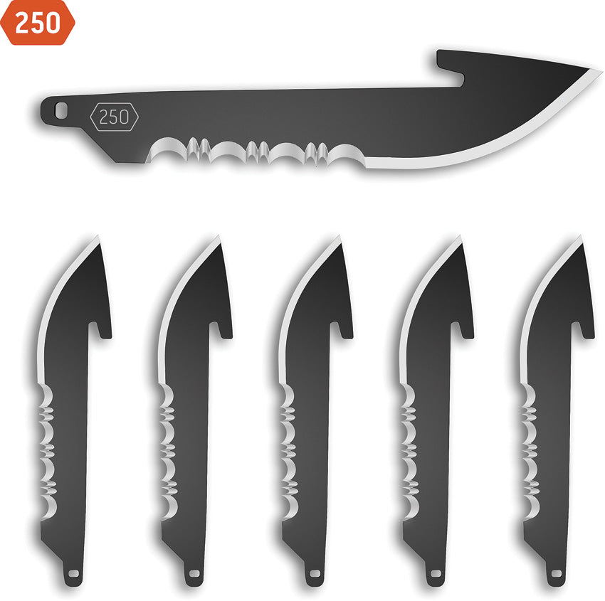 Outdoor Edge Drop Point Blade Pack 6 Blk RRS25K-6C