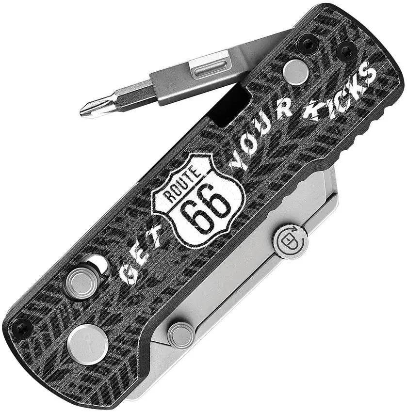 Oknife Otacle U1 Pro Rail Lock Ride 66 Edition - Quick Blade Change, Foldable Screwdriver, Route 66 Artwork by Oknife