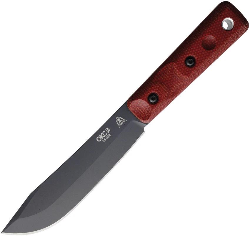 Ontario XL Hunter Fixed Blade Red Mic ON7026B BLACK BLADE by Ontario