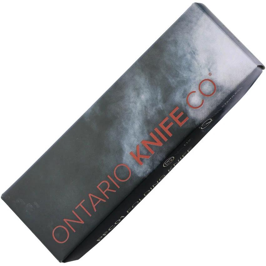 Ontario PFC01 Button Lock Folding Knife Premium Stonewash Blade G10 Handle For EDC Enthusiasts by Ontario