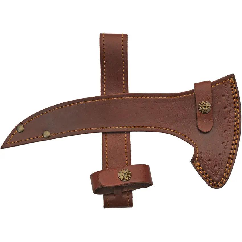 Pakistan Skull Grinder Axe 18.5In Stainless Head 9.25In Blade Etching Leather Sheath Outdoor Survival by Pakistan