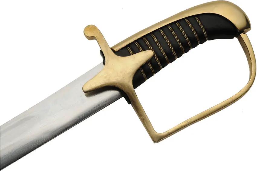 India Made French Style Napoleon Sword - Satin Stainless Blade, Brass Guard, Metal Scabbard by India Made