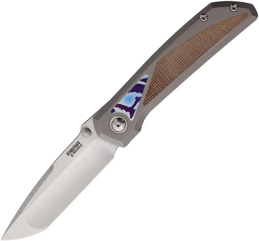 Pena Knives Mula Framelock Tanto Brn/Mic MULA TANTO BRM MOK by Pena Knives