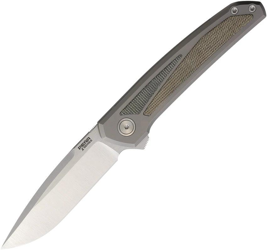 Pena Knives Cobra Framelock Grn/Blk PE76 COBRA GREEN BLACK MICARTA by Pena Knives