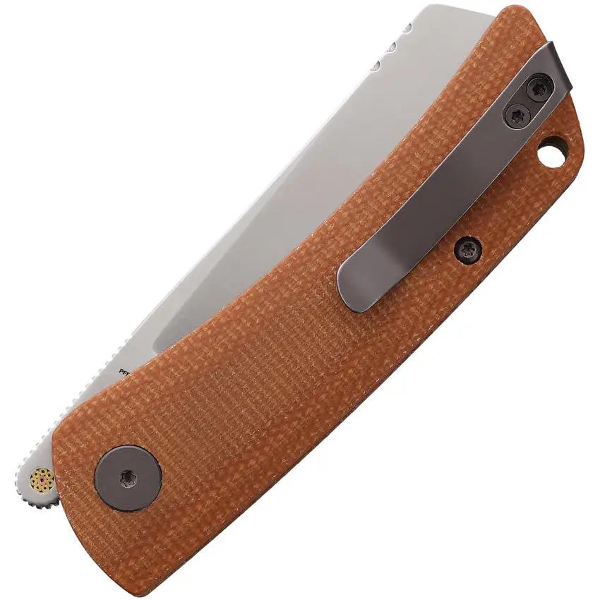 Petrified Fish Flavorist Linerlock Knife Brown Canvas Micarta Handle K110 Blade - Slim EDC Companion With Durable Grip by Petrified Fish