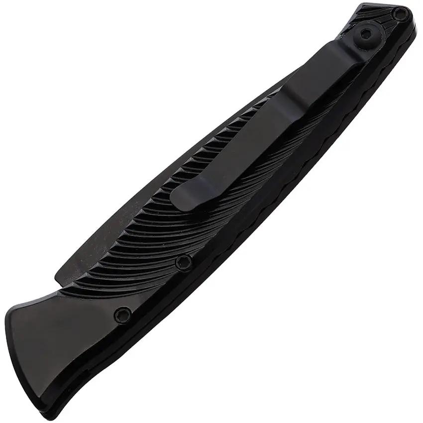 Piranha Knives Auto DNA Button Lock Black P-16BKTS by Piranha Knives