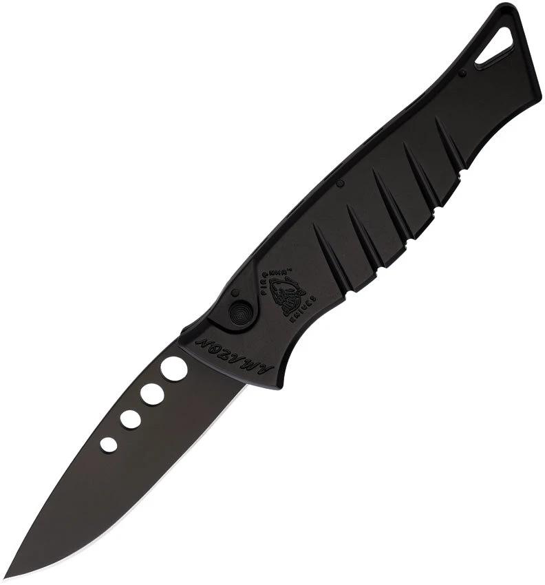 Piranha Knives Auto Amazon Button Lock Blk P-3BKT by Piranha Knives