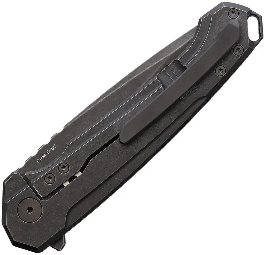MK Knives & Tools Ingeni Framelock Black PVD MK-01F.FP003 CPM S90V Stonewashed Blade Titanium Handle by MK Knives & Tools