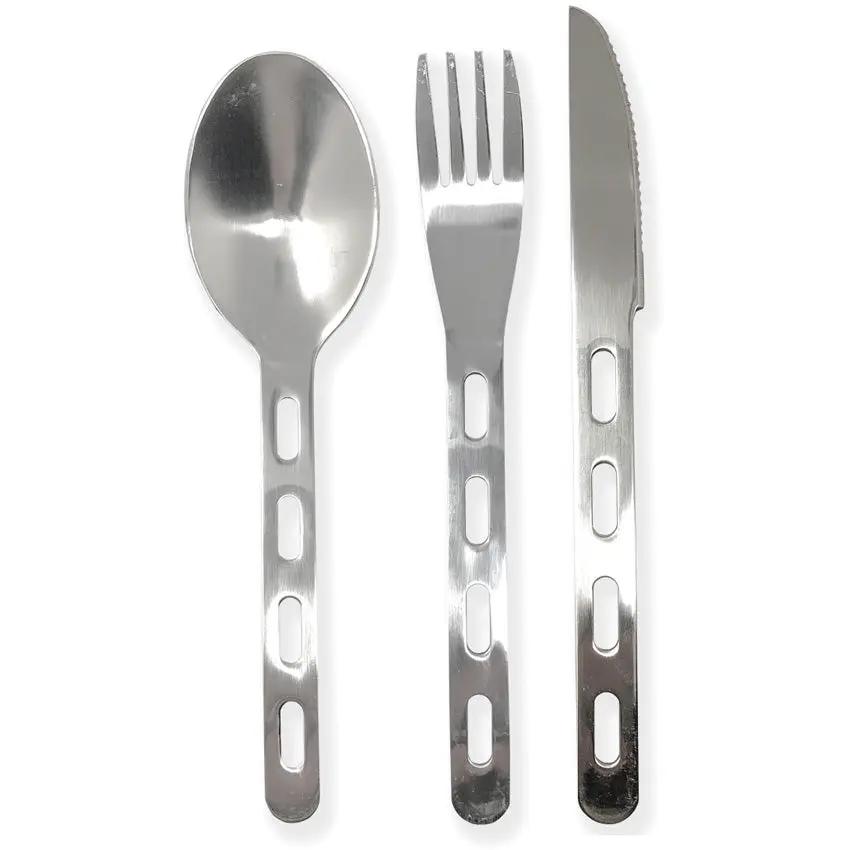 Pathfinder Utensil Set PFUS-103 Compact Durable Three Piece Camp Cutlery For Hikers And Travelers With Carabiner by Pathfinder
