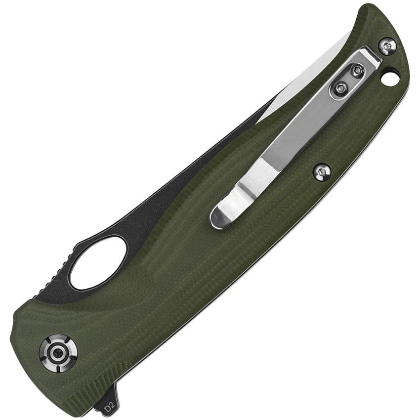 QSP Gavial Linerlock Folding Knife With D2 Blade Green G10 Handle For EDC Enthusiasts by QSP Knife