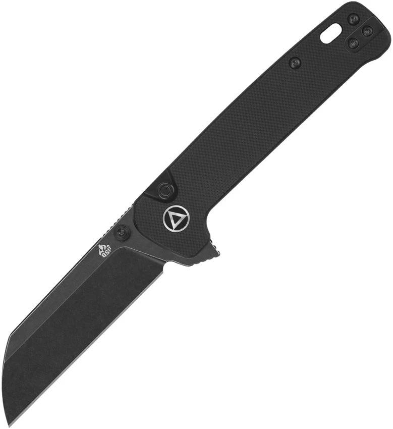 QSP Penguin Button Lock Knife Premium EDC 3in Blade 14C28N Sandvik Stainless Black G10 Handle by QSP Knife