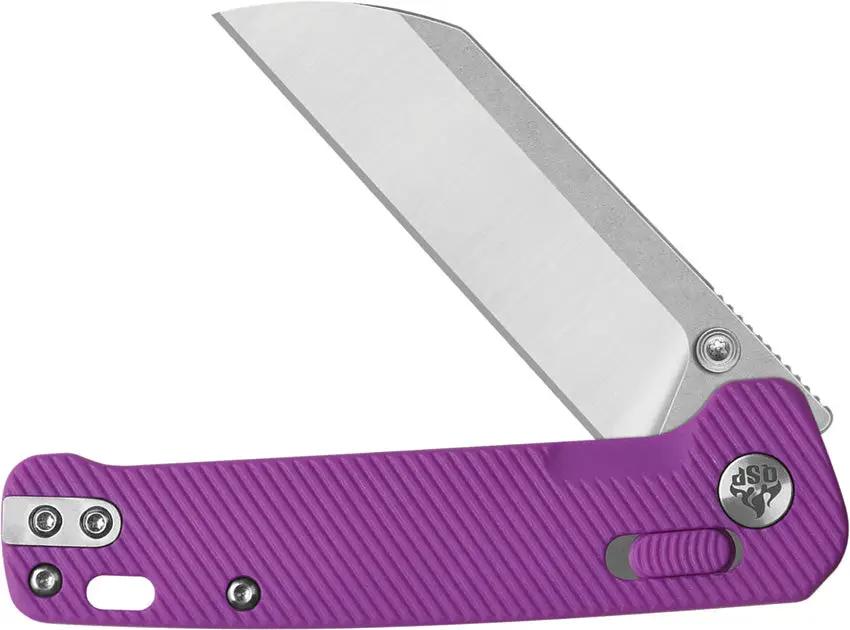 QSP Penguin Glyde Lock Knife - Compact EDC Knife With Purple FRN Handle And Smooth Deployment by QSP Knife