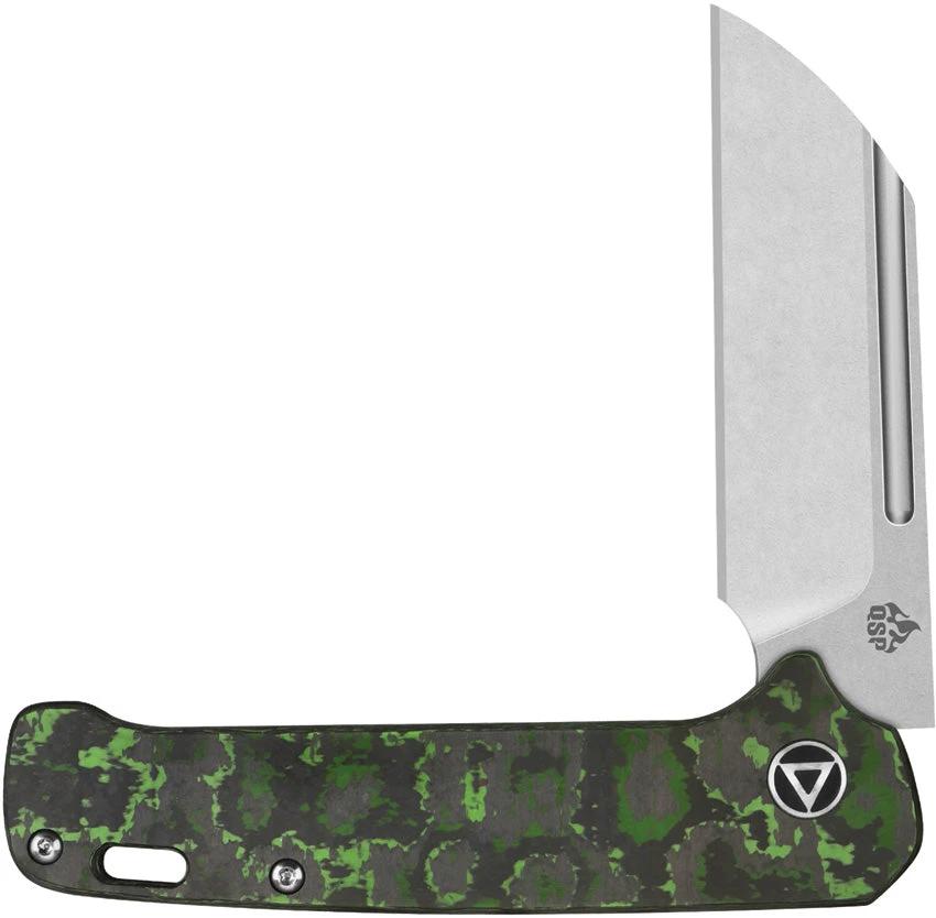 QSP Penguin Slip Joint Jungle CF EDC Knife 3 Inch CPM 20CV Blade Fat Carbon Handle Premium Grip by QSP Knife