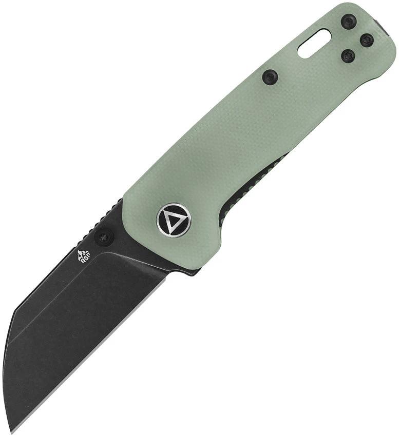 QSP Mini Penguin Linerlock Jade G10 EDC Knife QS130XS F2 3.13in Closed Thumb Stud Pocket Clip 14C28N Sandvik Blade by QSP Knife