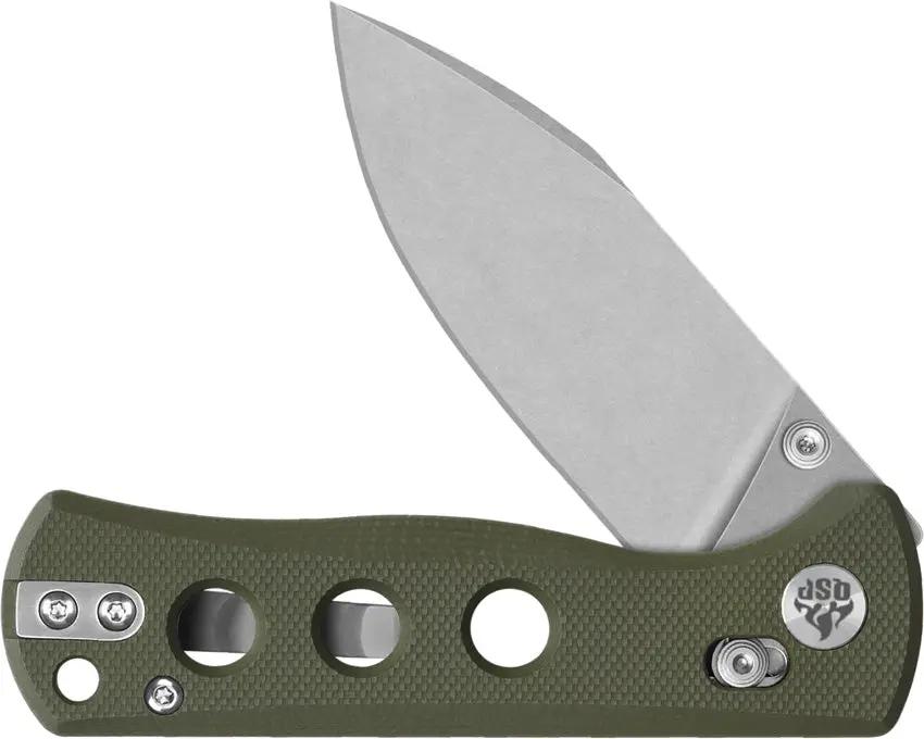 QSP Canary Glyde Knife Locking EDC Folder With OD G10 Handle And Stonewash 14C28N Blade - Easy One Handed Access by QSP Knife
