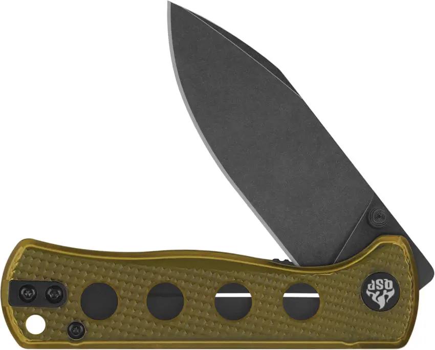 QSP Canary Linerlock Knife Ultem Handle Black Stonewash 14C28N Drop Point - Compact EDC For Enthusiasts by QSP Knife