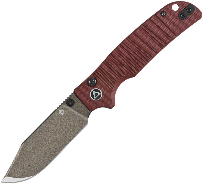 QSP Knife Kali Button Lock Red G10 QS159-A2 by QSP Knife