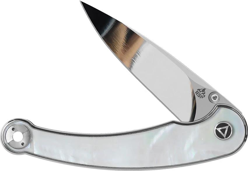 QSP Dolphin Liner Lock Knife Pearl Handle Premium Spear Point Sandvik 14C28N EDC Edition by QSP Knife