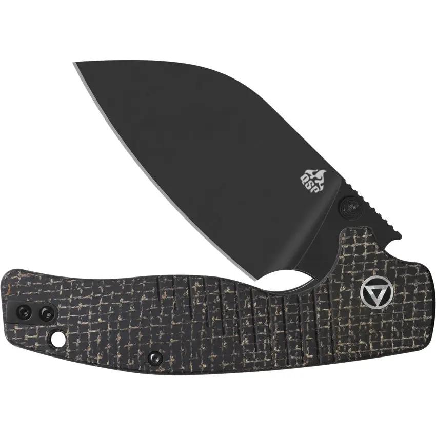 QSP Chefmaster Liner Lock Knife 3.25in Wharncliffe Blade Burlap Micarta Handle - Compact EDC Knife for Precise Cuts by QSP Knife