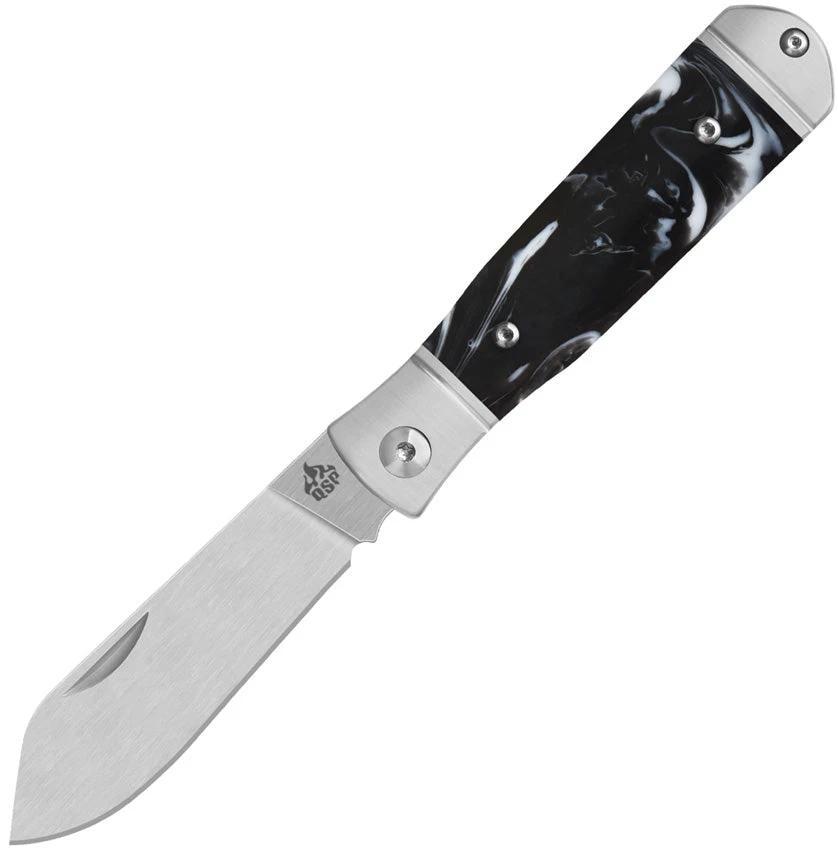 QSP Jumping Jack Slip Joint Knife Premium Resin Handle 3.5in Closed 2.75in Satin 14C28N Blade For Knife Enthusiasts by QSP Knife