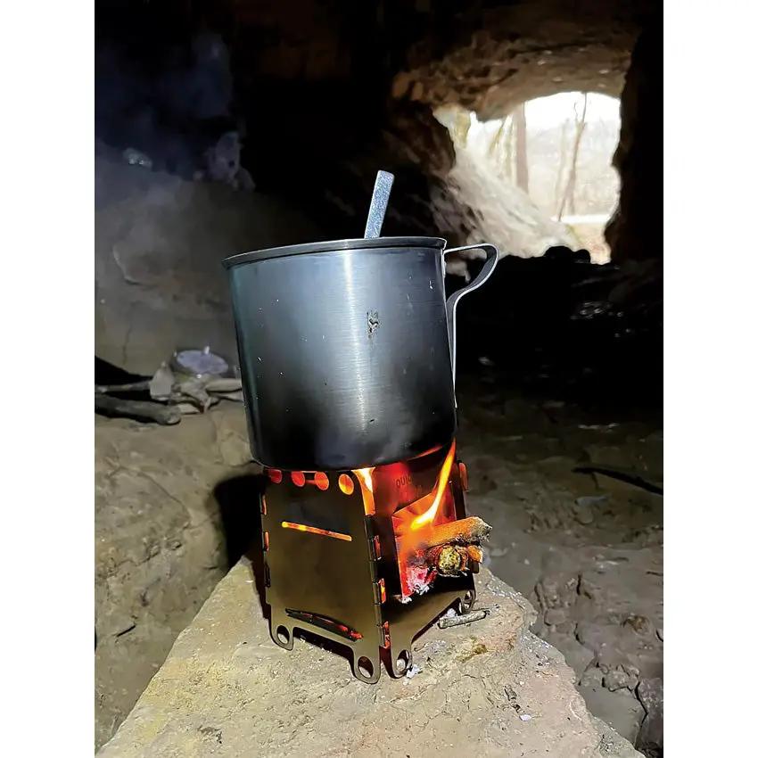 QuickSurvive Portable Mini Folding Stove - Ultralight 5oz Collapsible Stove With Removable Alcohol Tray Carrying Case by QuickSurvive
