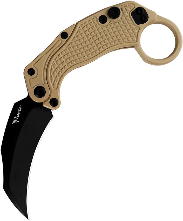 Reate Knives EXO-K Button Lock Tan EXO-K TAN BLK PVD by Reate Knives
