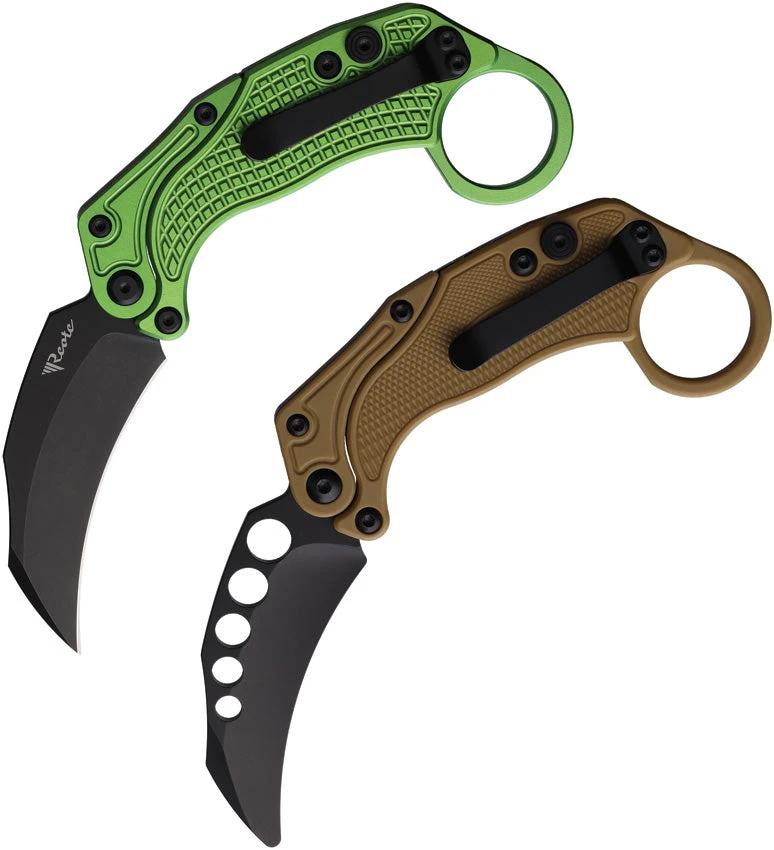 Reate Knives EXO-K Button Lock Green EXO-K OXI GREEN BLK PVD by Reate Knives