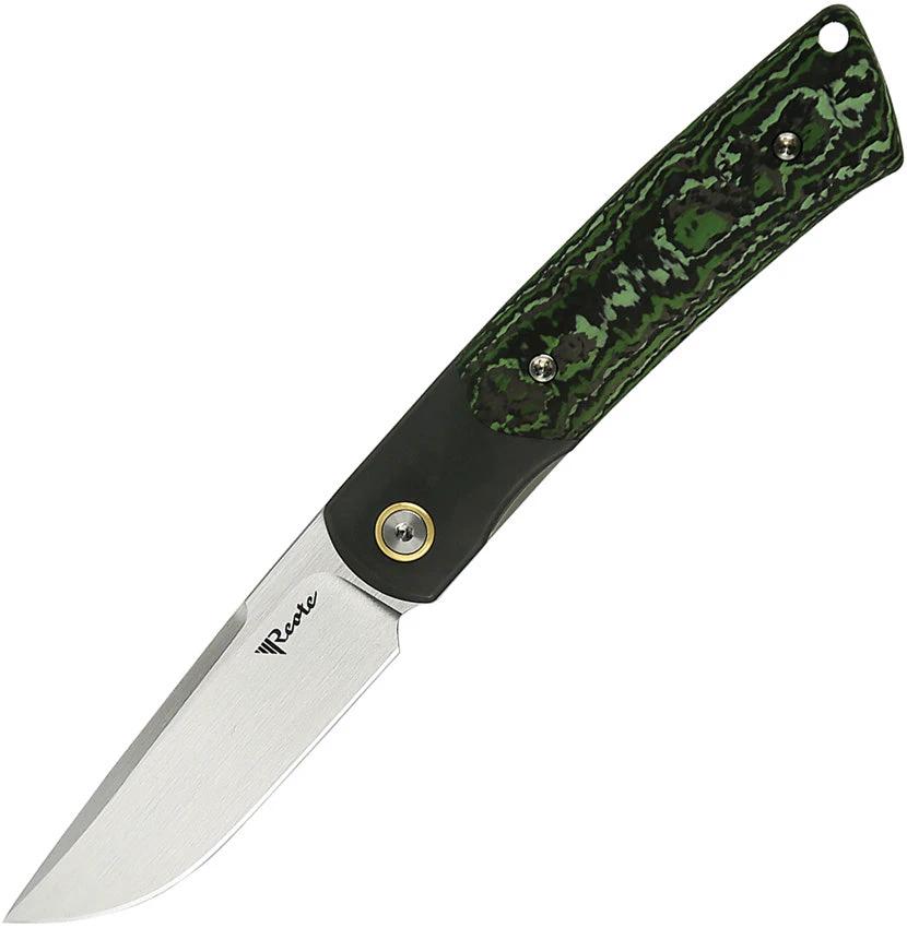 Reate Knives Tribute Linerlock Jungle Wear TRIBUTE TI FAT CARBON JUNGLE W by Reate Knives